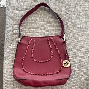 Christian Lacroix Leather Elegant Burgundy Shoulder Bag